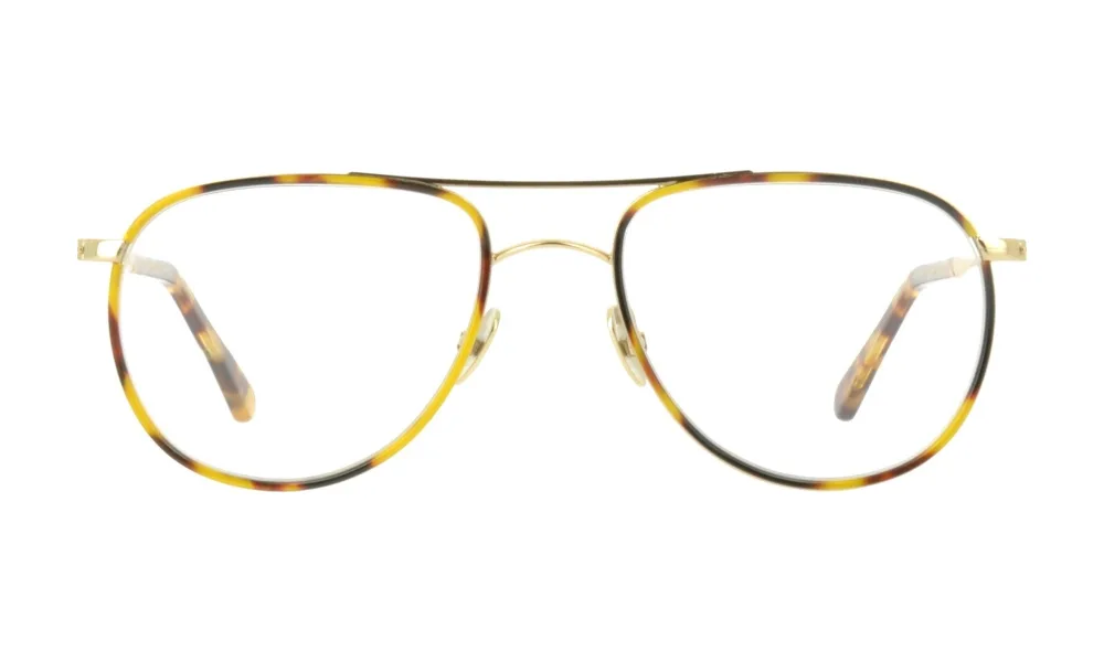 Lunettes Pilote en métal guilloché, Écaille miel · or, La Belle Lunette Française